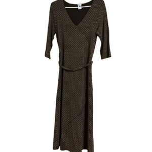 Gap Women’s Retro Faux Wrap MIDI Dress w/ Waist Tie Fall Casual Dress Sz-M